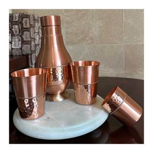 Top Selling With Cheap Price Design & Crafted Copper <b>Bottle</b> 2 <b>Glass</b> <b>Water</b> <b>Bottle</b> Custom Handicraft In India With Top Quality - Product Image 3