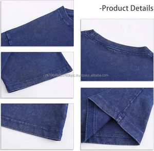 Tshirt épaule délavée à l'acide 100% coton Unisex Pull Over Casual Tshirts par Waseem Impex - Product Image 4