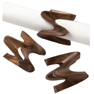 Porte-serviettes en bois pour mariages et fêtes d'Inde Anneaux de serviette vintage personnalisables Utilisation de table de cuisine - Product Image 5