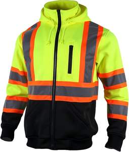 เสื้อฮู้ดดี้สะท้อนแสงมีกระเป๋าหลายใบ S-5XL ดีไซน์ตามสั่งมองเห็นได้ชัดเจน - Product Image 1