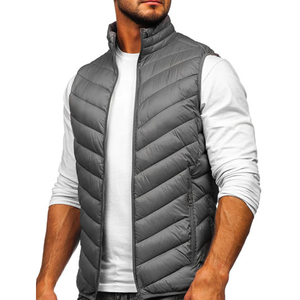 Chaleco acolchado de invierno para hombre, chalecos sin mangas para hombre con burbujas, chaleco acolchado de burbujas con cremallera gruesa, servicio OEM - Product Image 3