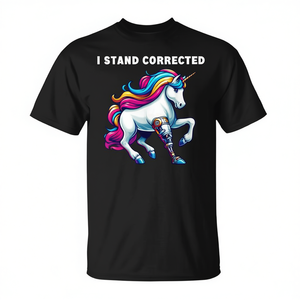 Camiseta I Stand Corrected Unicorn con diseño de pierna biónica - Product Image 2