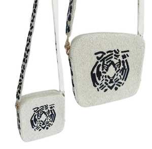 Sac à main à motif tigre noir avec perles - Product Image 4