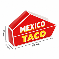 Plateau à tacos jetable en papier, personnalisé, en carton de qualité alimentaire, boîte à tacos, emballage pour plats à emporter, fournisseur d'emballages pour la restauration rapide