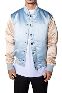 Blouson aviateur en satin personnalisé avec logo personnalisé nouvelle mode veste en satin respirant brodé pour hommes - Product Image 3