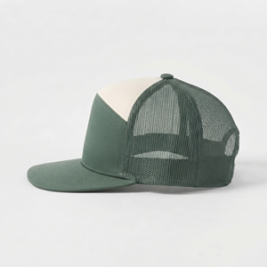 Gorra Trucker Estructurada de 7 Paneles con Visera Plana, Tejido de Malla Transpirable, Ajustable, Unisex, Casual, Primavera Verano, Verde Blanco, Adulto - Product Image 2