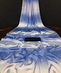 Sari de trabajo con espejo bordado de aspecto más hermoso con pieza de blusa, ropa de mujer india, precio bajo barato, venta al por mayor, étnico Surat - Product Image 3