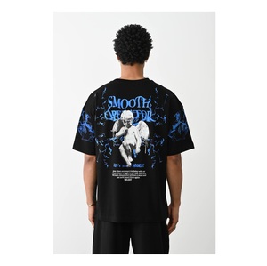 เสื้อยืดโอเวอร์ไซส์พิมพ์ลายสตรีทแวร์สำหรับผู้ชาย ไซส์พลัส มีโลโก้ แขนยาว ผ้าฝ้ายถัก 100% ระบายอากาศได้ดี แห้งเร็ว เหมาะสำหรับออกกำลังกาย - Product Image 1