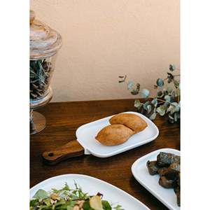 Bandejas para servir de porcelana Woody 29x12 cm Elegante acabado de grano de madera para servir y entretener - Product Image 3
