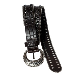 Haute qualité Rivet cuir ceinture Goth Style Double boucle ardillon homme femme mode décontracté rondelle Style ceinture pour jean décoratif - Product Image 3