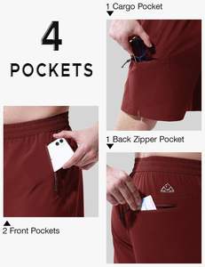 Pantalones cortos transpirables de alta calidad para hombre, pantalones cortos informales para gimnasio, nuevo diseño, pantalones cortos para correr, bolsillos en la cintura elástica - Product Image 6