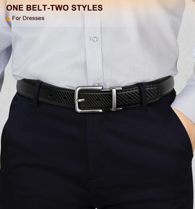 Ceinture HQ 1 25 personnalisée pour hommes en cuir véritable, motif solide, boucle carrée en alliage, matériau en cuir de vache style formel - Product Image 2