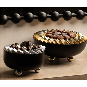 Bol de service à dessert à la maison ou à l'hôtel Plat de service à chocolat en métal de haute qualité pour un nouveau design élégant avec bol de serveur sur pied - Product Image 4