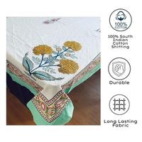 Nappe en lin imprimé floral vintage réutilisable de qualité supérieure à prix de gros, élégante jaune blanche pour la maison, le mariage et l'hôtel.
