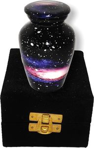 Mini urnas clásicas pequeñas de recuerdo de cremación para cenizas humanas con caja y caja de terciopelo-Lovely Galaxy Design - Product Image 4