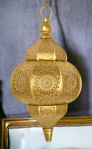 Linterna marroquí de Metal decorativa para interiores y exteriores, candelabro colgante antiguo, lámparas marroquíes hechas a mano - Product Image 4