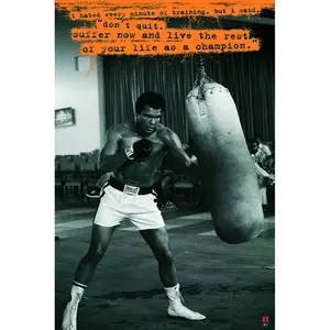 Affiche de boxe Muhammad Ali avec sac de frappe, œuvre d'art sportive inspirante - Product Image 2