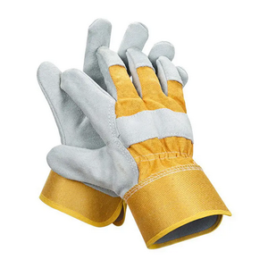 Meilleurs gants de gréement en cuir de vache fendu XL pour hommes femmes gants de sécurité à double paume avec dos en caoutchouc (TPR) pour le travail et le jardinage Made Canada - Product Image 3