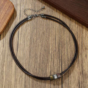 Collar con Colgante de Diamante y Anillo de Nudo Minimalista de Plata de Ley Chapado en Oro para Hombre, Diseño Exclusivo, Cadena para Clavícula, Estilo Hip Hop - Product Image 2