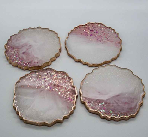 High Quality Luxury <b>Stone</b> Design <b>Resin</b> Coasters Set of 4 Pcs for Restaurant and Home Dining Table Decoration for Wedding Party - Product Image 4