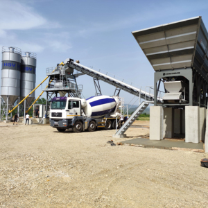 Constmach 160 M3/h High Capacity <b>Wet</b> Mix Batching Machine European Components <b>Fixed</b> Type Concrete Mixing Factory Core Motor Pump - Product Image 1