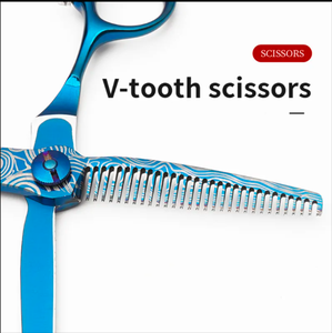 Ciseaux de coupe de cheveux professionnels de 6.0 pouces Ciseaux de coiffure de conception damas de haute qualité Ciseaux de cheveux de sécurité pour la beauté - Product Image 5