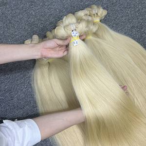 Extensiones de cabello virgen 100% de alta calidad, recto Natural, gran stock, venta al por mayor, cabello crudo vietnamita, Color claro - Product Image 4