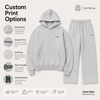 Ensemble de survêtement IKDEER OEM personnalisé avec logo, pantalon de jogging et sweat à capuche, 100 % coton, pour homme