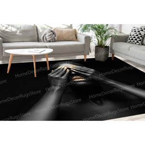Alfombra Estampada: Diseño Étnico de Mujer Africana, Alfombra de Lujo para Sala de Estar, Alfombra de Chenilla - Product Image 1