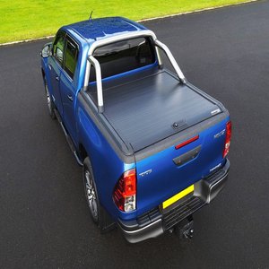 Cubierta de Caja de Carga con Bisagras Elite; Negra Texturizada/Juego de Barras Transversales para Cubierta de Caja de Carga de Aluminio con Elevación para Toyota Hilux - Product Image 3