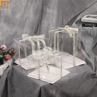 Boîte à gâteau transparente personnalisée, emballage alimentaire en plastique transparent de qualité alimentaire, mini boîte à gâteau
