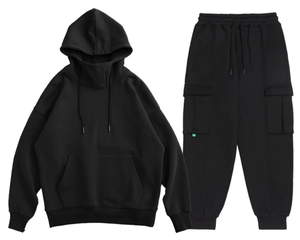 Conjunto de pantalones cortos de doble cintura estampados informales para hombre al por mayor 2025 Gsm chándal pesado transpirable de invierno 480 - Product Image 4