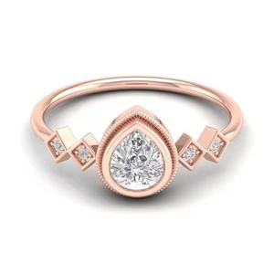 Joyería de compromiso de boda personalizada, superventas, anillo clásico de diamantes cultivados en laboratorio de oro de 9K/22K para mujer, Perla principal de oro de 18K - Product Image 1