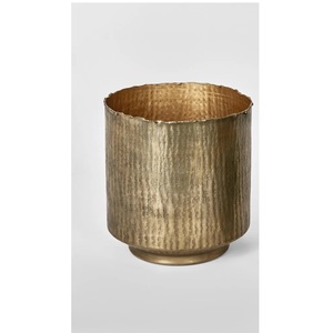 Maceta de Metal Dorada Personalizable de Moda, 15x13 Pulgadas, para Hogar y Jardín, con Diseño de Patrones - Product Image 4