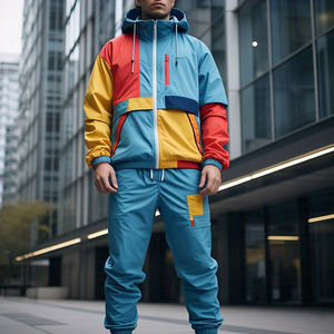 Nouveau modèle Survêtement coupe-vent Veste de pluie personnalisée pour homme Ensembles de pantalons Street Style Wind Breaker Survêtement pour homme - Product Image 2