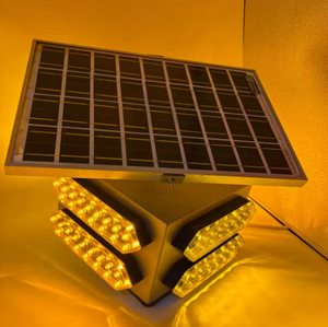 Luz Estroboscópica LED Amarilla de Energía Solar |   Luz de Advertencia de Plástico Duradera de Alta Visibilidad para Uso de Seguridad - Product Image 4