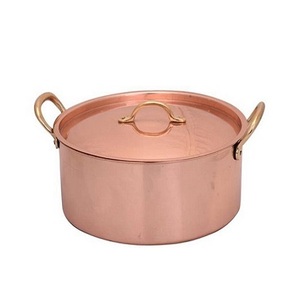 Olla de cocina de cobre con asas de latón y perilla, la olla de cocina de mayor calidad para uso en utensilios de cocina de Hotel y hogar - Product Image 4