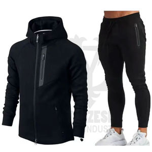 2024 personnalisé formation Jogging confortable fermeture éclair sweats à capuche costumes deux pièces ensemble survêtements pour hommes de haute qualité - Product Image 4