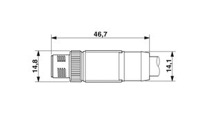 Câble de capteur M12 SPEEDCON blindé à transmission de signal haute densité 17 pôles Phoenix Contact SAC-17P-MS/5,0-35T/FS SH SCO 1402421 - Product Image 2