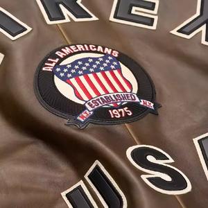 Avirex Men's Vintage <b>Brown</b> Leather Avirex Jacket Soft Cowhide Stylish Turn-Down Collar Windproof Winer Collection Jacket for Men - Product Image 4