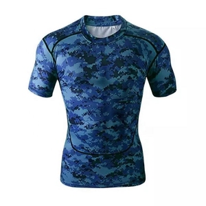 Precio barato exigible hombres Rash Guard Spandex MMA Rash Guard manga corta compresión BJJ Rash Guard - Product Image 1