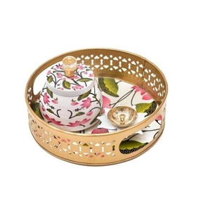 Bandeja Pichvai de metal de grado premium con superficie pulida y diseño liviano para el ritual diario Puja y la decoración de festivales - Product Image 1