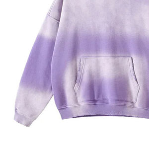 100% algodón lavado ácido pulóver sudaderas con capucha hombres Vintage lavado de gran tamaño calle sudaderas logotipo personalizado patrón sólido polar - Product Image 3