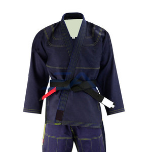Trajes de Jiu Jitsu Lisos para Hombre con Logotipo Personalizado en la Parte Delantera, 100% Algodón, Transpirables, Conjuntos de Ropa de Artes Marciales - Product Image 5