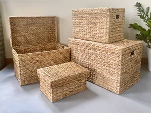 2023 Paniers de rangement pour décor à la maison avec fermeture à glissière Boîtes de rangement tissées rectangulaires pour l'organisation de la cuisine et les sacs à déjeuner - Product Image 2