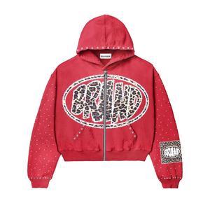 Sudadera desgastada personalizada para hombre, algodón de gran tamaño, alta calidad, 450 GSM, ropa de calle pesada, Sudadera con capucha lavada con ácido - Product Image 3