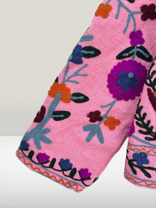 Veste d'hiver indienne faite à la main pour femmes décontracté brodé Suzani pardessus tissu tissé vêtements d'extérieur lavés cadeau parfait pour elle - Product Image 5