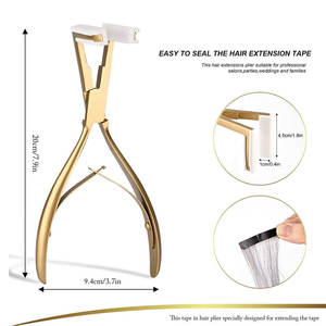 Alicates para extensiones de pelo de acero inoxidable con forma de logotipo personalizado, alicates para extensiones de cinta multifunción a la venta - Product Image 5