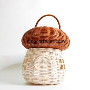 Casa de setas a la moda para niños, cesta de mimbre en forma de casa para niños, bolsa o decoración de habitación hecha en Vietnam - Product Image 6