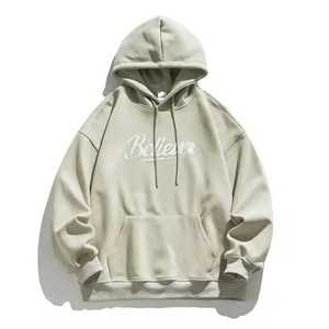 Sweat à capuche unisexe en polaire de haute qualité 100% coton brodé Streetwear Hiver Écologique avec poche - Product Image 2